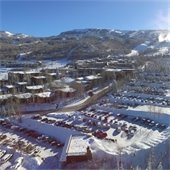 Overview of numbered lots on a winter day